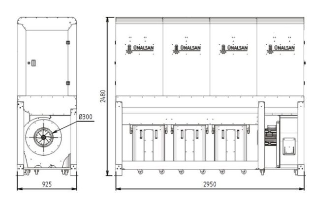 Аспирация Unalsan UNS 284 KTK 6500 м³/час