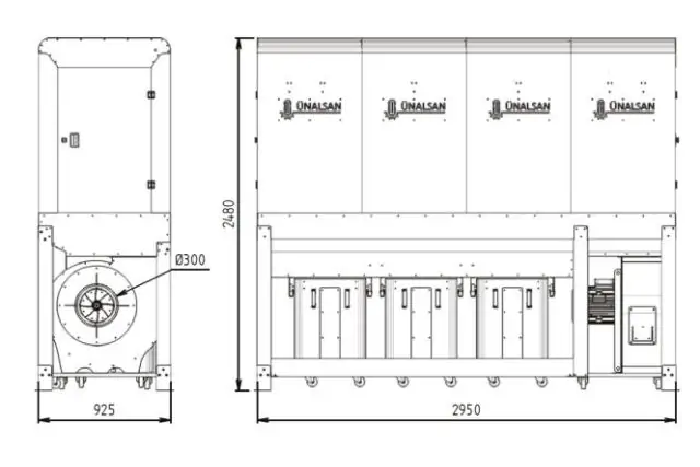 Аспирация Unalsan UNS 284 KTK 6500 м³/час 2