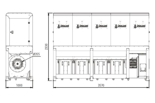 Аспірація Unalsan UNS 284 LTK 10000 м³/год