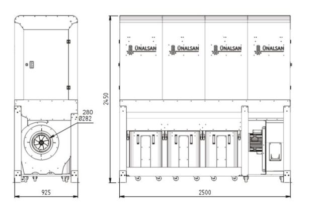 Аспирация Unalsan UNS 284 HTK 5000 м³/час