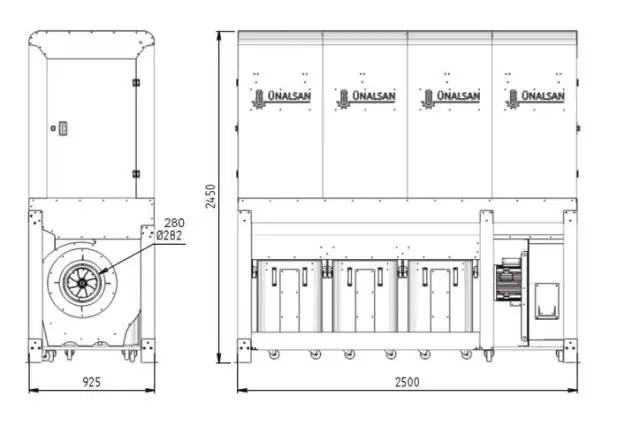 Промышленная аспирация для пыли Unalsan UNS 284 KTK 6500 м³/час 2