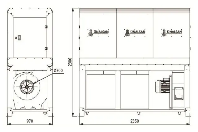 Аспирационная установка Unalsan UNS 283 KT 6500 м³/час 2