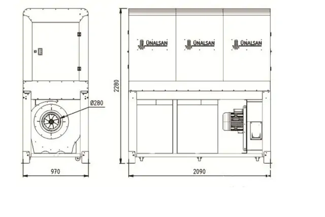 Аспирационная установка Unalsan UNS 283 H 5000 м³/час 5