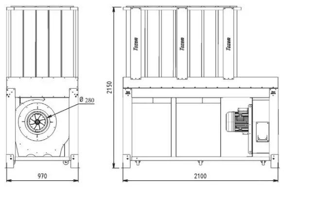 Аспирация Unalsan UNS 283 НE 5000 м³/час 6