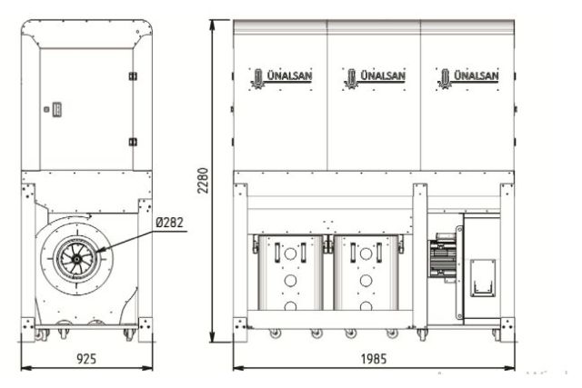 Аспирация Unalsan UNS 283 HTK 5000 м³/час