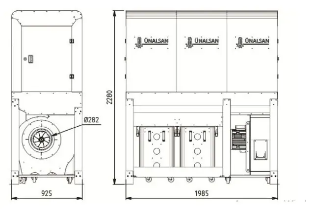 Аспирация Unalsan UNS 283 HTK 5000 м³/час 2