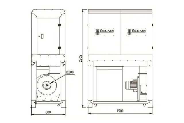 Аспирационная установка Unalsan UNS 283 F 3500 м³/час 5