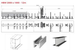 Линия сварки двутавровой балки 12м Akyapak HBW 2000x1000