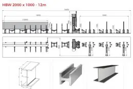 Линия сварки двутавровой балки 12м Akyapak HBW 2000x1000 3