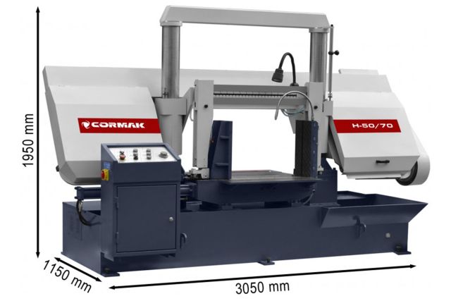 Напівавтоматична стрічкова пила CORMAK H-50/70