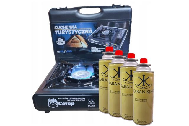 Туристична газова плитка  Go Camp + 4 картриджа...