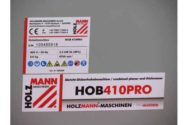 Фугувально-рейсмусовий верстат Holzmann HOB 410PRO