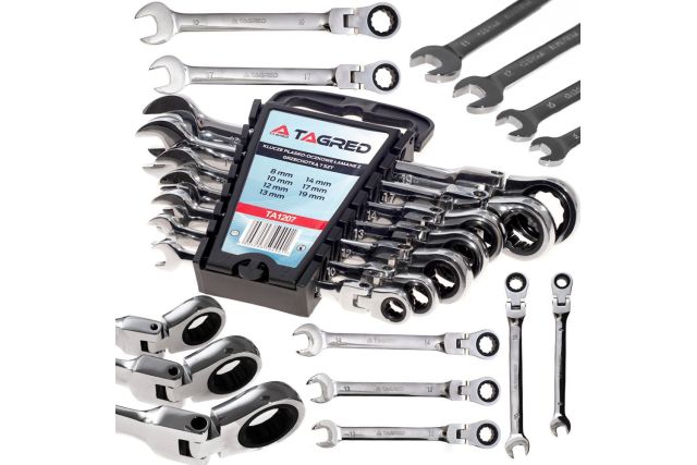 Набір ключів TAGRED TA1207 з трищіткою 8-19 мм...
