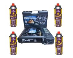 Туристическая газовая плитка  Go Camp + 4 картриджа 227 г