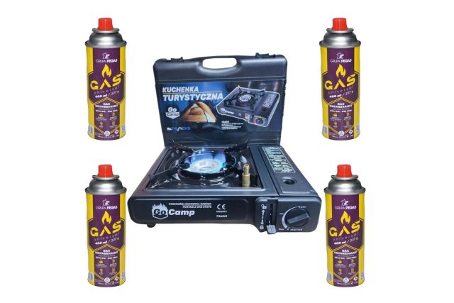 Туристическая газовая плитка  Go Camp + 4...