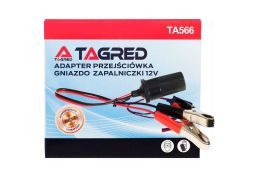 Адаптер аккумулятора 12 В - гнездо прикуривателя с крокодиловыми клипсами TAGRED TA566