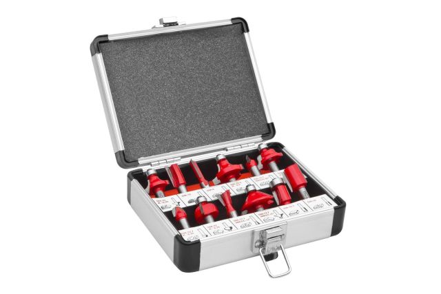 Комплект верхніх фрез 12 шт. в алюмінієвому валізі Holzmann OFS 12