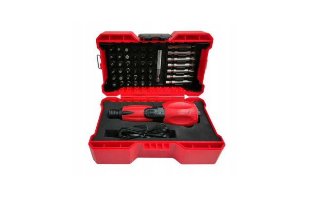 Аккумуляторная отвертка с набором бит Bass...