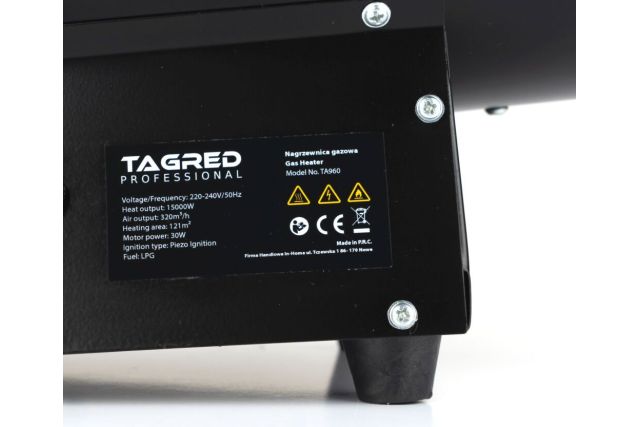 Газовий обігрівач TAGRED TA960