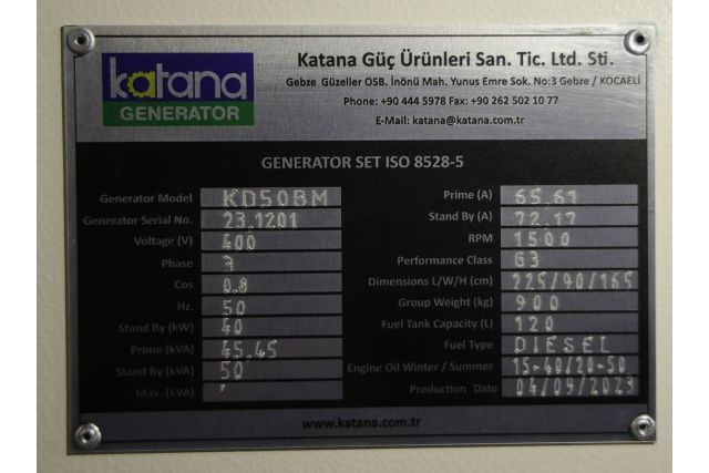 Дизельний генератор KATANA KD 50 KVA