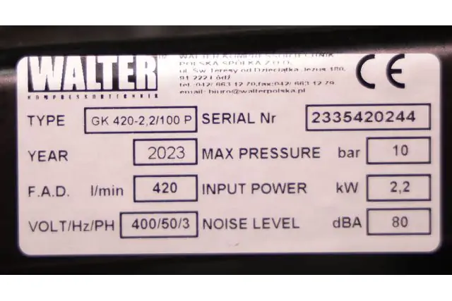 Компресор поршневий WALTER GK 420-2,2/100 P 4