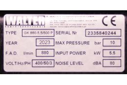 Компрессор поршневой WALTER GK 880-5,5/500 P