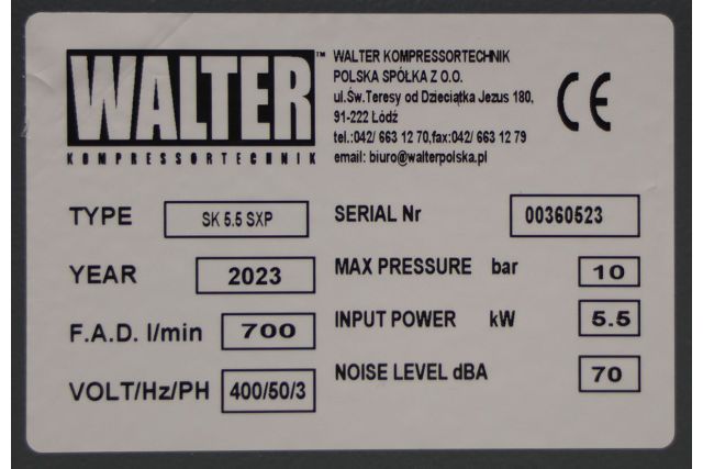 Винтовой компрессор с ременным приводом WALTER...