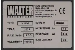 Винтовой компрессор с ременным приводом WALTER SK 5,5 SXP 11