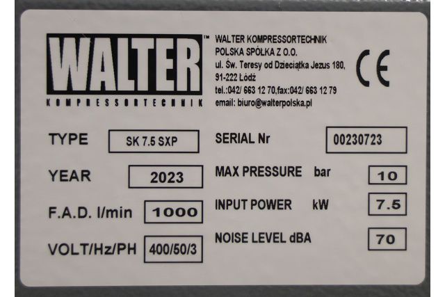 Гвинтовий компресор з ремінним приводом WALTER...