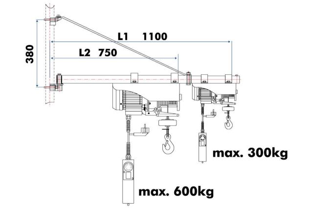 Стрела поворотная для электрической тросовой тяги Holzmann SA 3001100