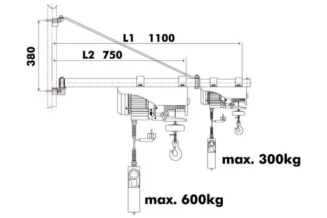 Поворотна стріла для електричної тросової тяги Holzmann SA 3001100 2