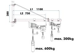 Стрела поворотная для электрической тросовой тяги Holzmann SA 3001100