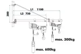 Поворотна стріла для електричної тросової тяги Holzmann SA 3001100 2