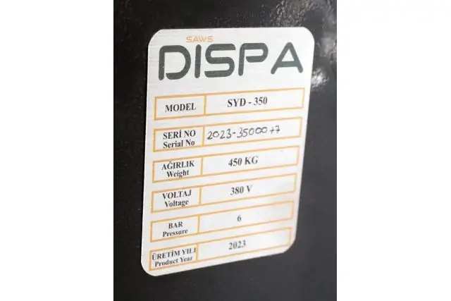 Напівавтоматична дискова пила з подвійним пневмо-затиском Dispa Makina S-YD 350 7