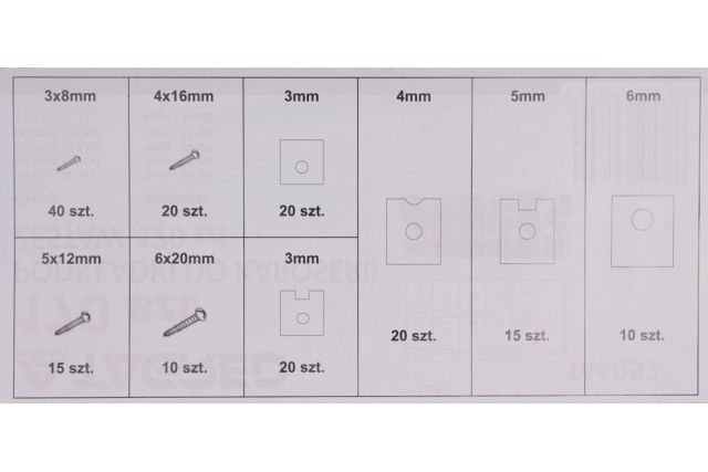 Набор винтов и шайб для корпусных работ TAGRED...