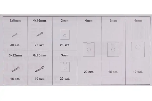 Набір гвинтів та шайб для корпусних робіт TAGRED TA4097 5