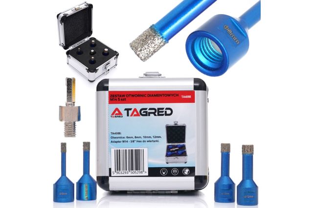 Набір алмазних коронок для бетону TAGRED TA4088