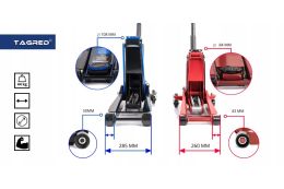 Двухпоршневой низкопрофильный домкрат TAGRED TA288 4 т