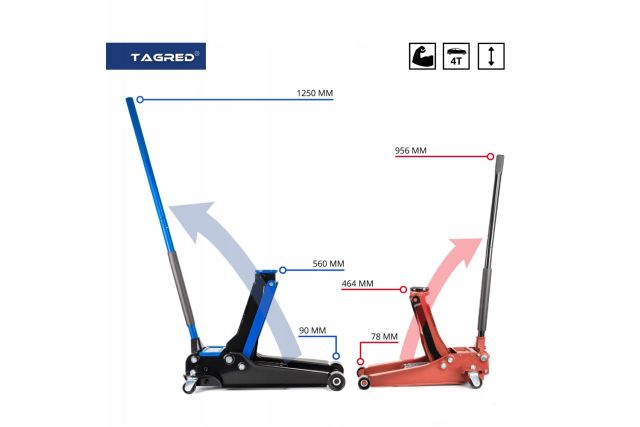 Двухпоршневой низкопрофильный домкрат TAGRED TA288