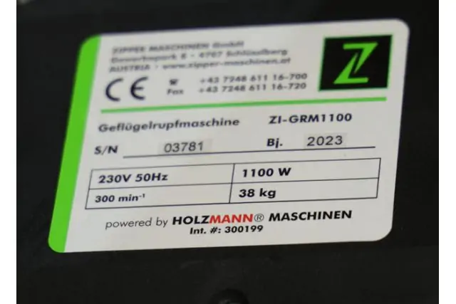 Машина для снятия перьев Zipper ZI-GRM1100 8