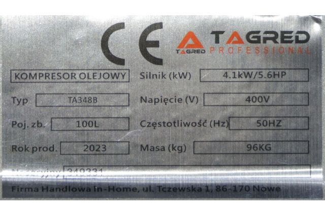 Компрессор поршневой TAGRED TA348B