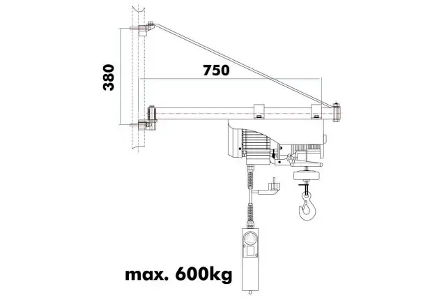 Поворотна стріла для електричної тросової тяги Holzmann SA 600750 2