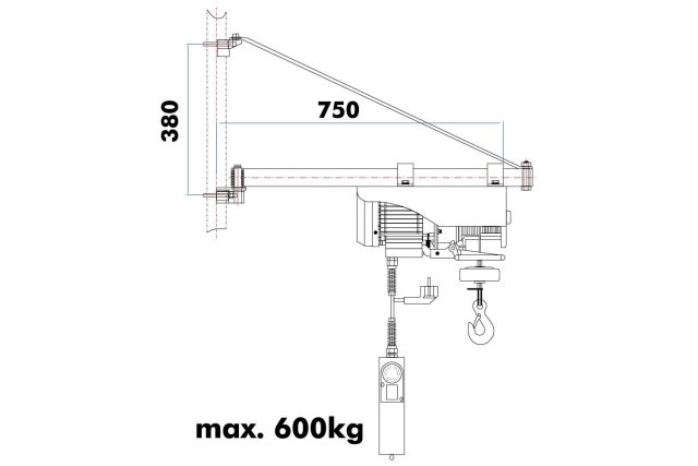 Стрела поворотная для электрической тросовой...