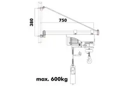 Поворотная стрела для электрической тросовой тяги Holzmann SA 600750 2
