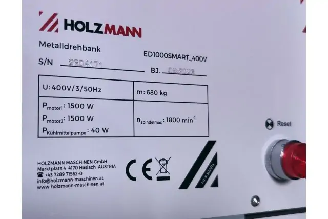  Токарный станок по металлу Holzmann ED1000SMART 12