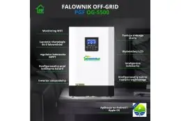 Солнечный фотоэлектрический инвертор OFF-GRID PGF OG-5500 MPPT 5.5KW + WiFi + аккумулятор Bass Polska AGM BP-5976 (х4) 12