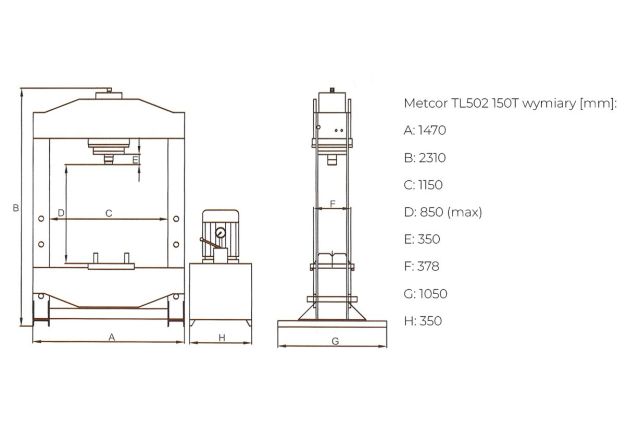 Пресс гидравлический METCOR 100 т