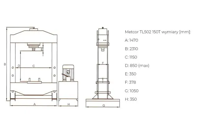 Прес гідравлічний METCOR 100 т 9