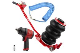 Пневматический домкрат 3,5 т REDATS LS-230 + подставки 2 шт + спиральный шланг 10 м