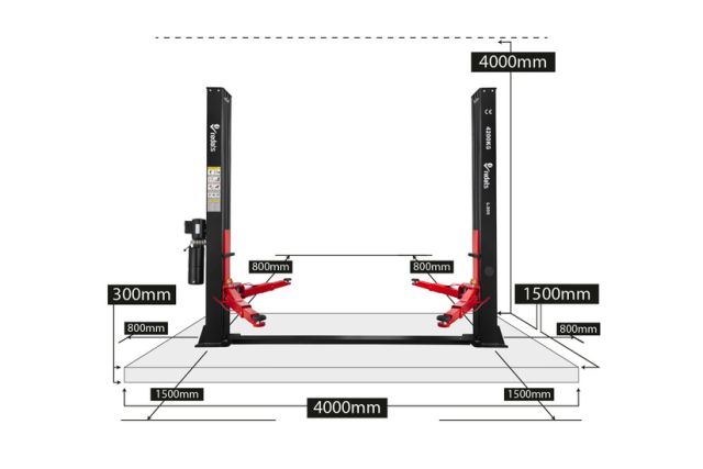 Напівавтоматичний двоколонний підйомник REDATS...
